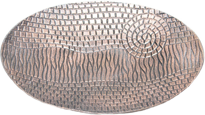 sarvsiddhi Antique Finish Plain Oval Big Decorative Fruit Bowl Aluminium Decorative Platter(Brown)