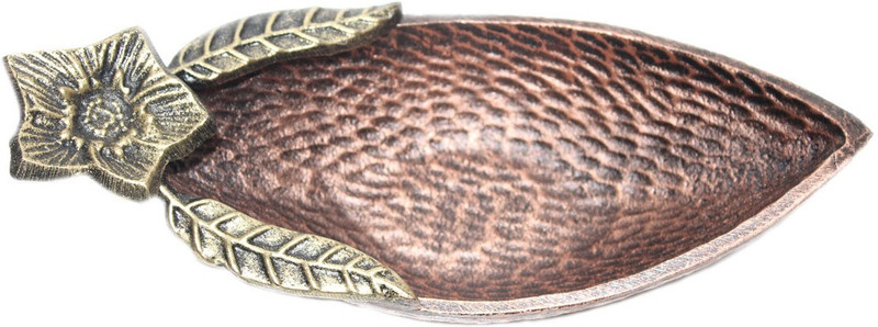 sarvsiddhi Antique Finish Boat Shape Snack Serving Bowl Aluminium Decorative Platter(Brown)