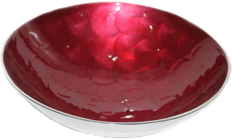 sarvsiddhi Round Decorative Platter - Red Aluminium Decorative Platter(Red)