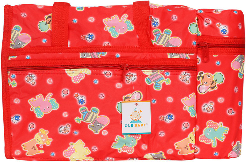 Ole Baby Flying Animals Premium Star Print With Warmer Tote Diaper Bag(Red)