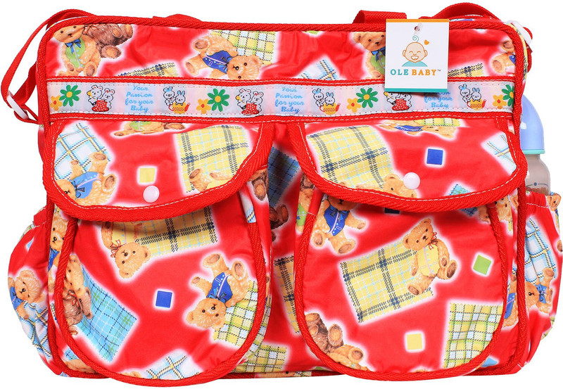 Ole Baby Big Amazing Smart Organizer Best Material 100% Cotton, Multi-function Tote Diaper Bag(Red)