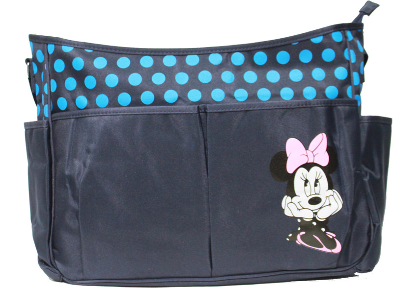 Kiwi Minnie Mouse Patch Shoulder Diaper Bag(Deep Blue)
