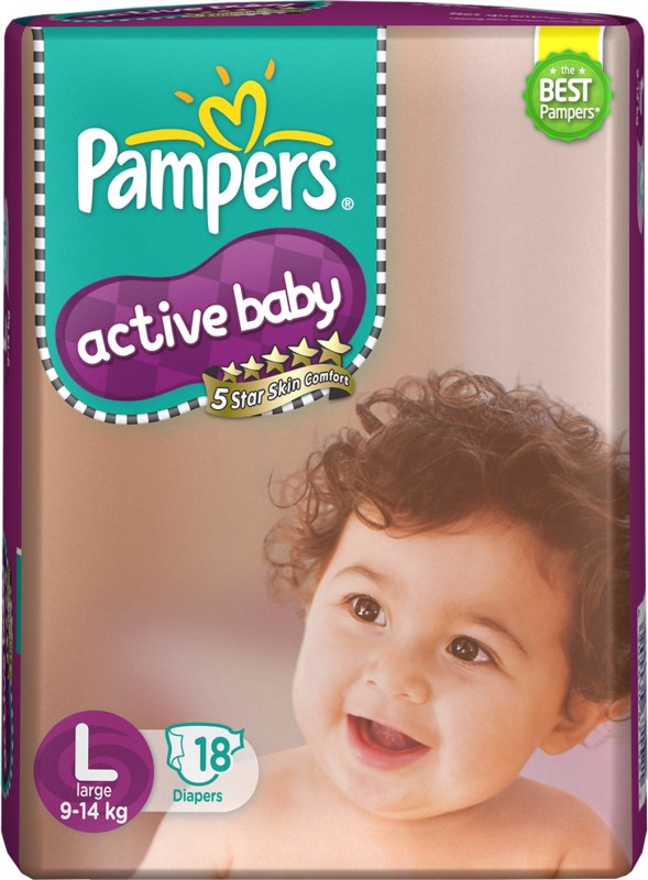 Pampers Active Baby Diapers - L(18 Pieces)