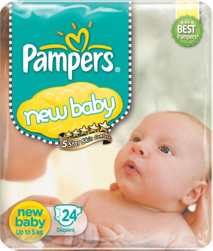 Pampers New baby Diapers Taped Newborn Size(24 Pieces)