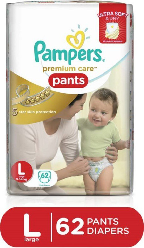 Pampers Premium Care Pant Diapers - L(62 Pieces)