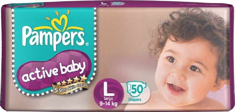 Pampers Active Babydiaper - L(50 Pieces)