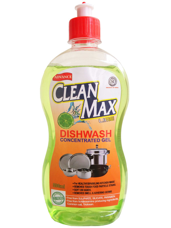 Cleanmax 500ml CONCENTRATED Dish Cleaning Gel(LIME, 500 ml) RS.399 (50.00% Off) - Flipkart