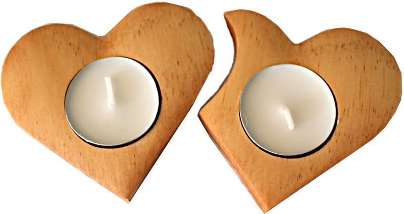 saaheli Wood (Pack of 2) Table Diya Set(Height: 3.75 inch)