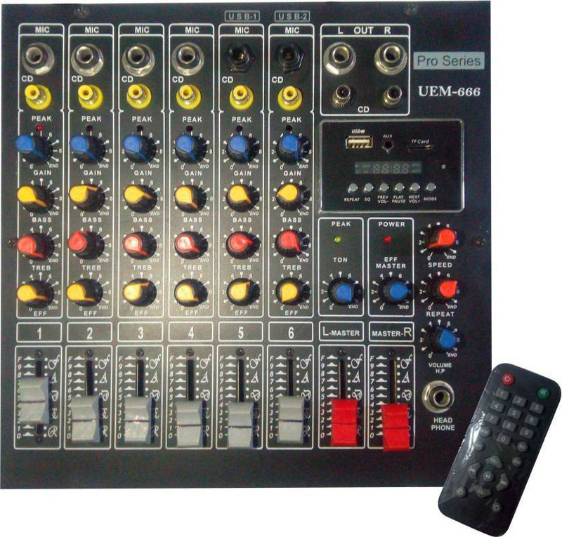 Improvhome 6 Channel Stereo Mixing Console With Echo Wired DJ Controller Wired DJ Controller