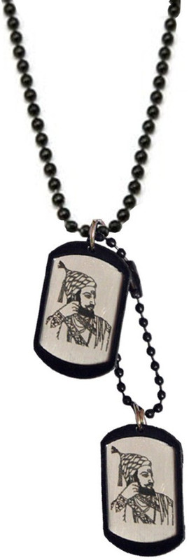 Men Style Chhatrapati Shivaji Maharaj Debossed Silver Dog Tag