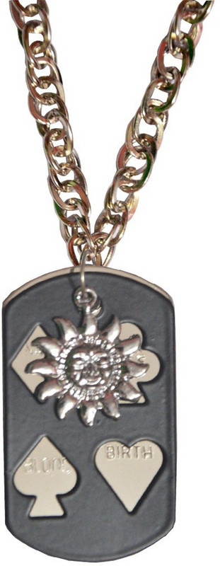 Men Style Sun God with Card Debossed Black Dog Tag