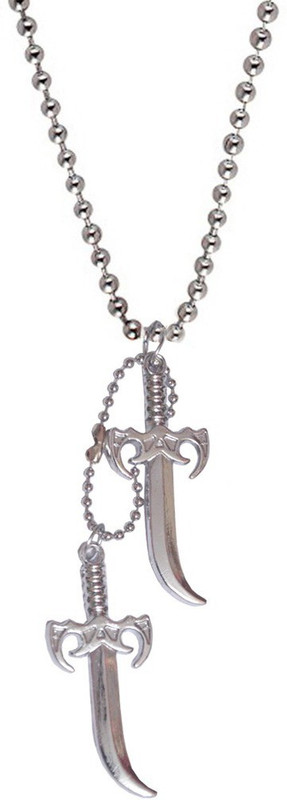 Men Style Double Khanjar Traditional Dagger  Plain Silver Dog Tag