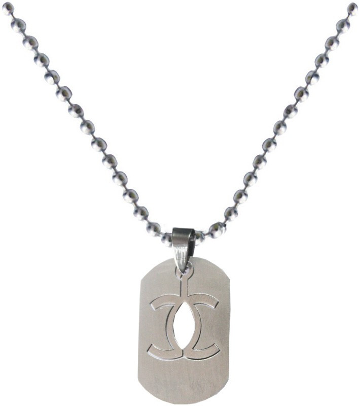 Rich & Famous Elegant Rectangular Fashion MKPn07028 Engraved Silver Dog Tag