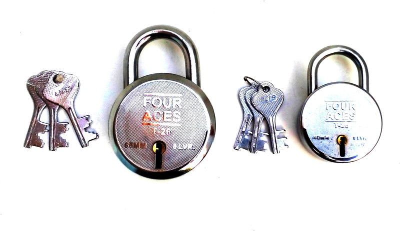 four aces Steel Chrome Door levers(Silver)