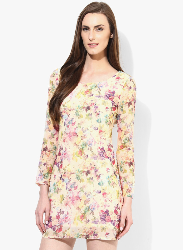 Vero Moda Women Shift Purple, White Dress