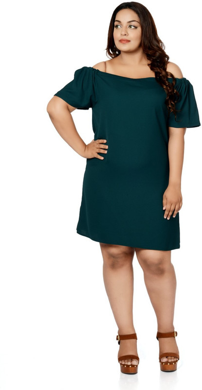 Calae Women A-line Green Dress