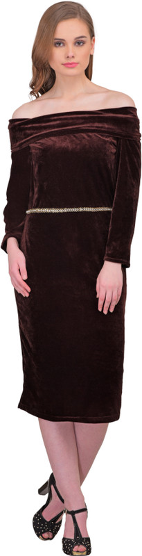 Athena Women Shift Brown Dress