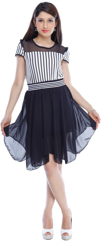 Ram Fashion Women Shift Black Dress