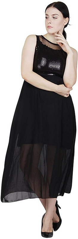 shyammc Women Maxi Black Dress