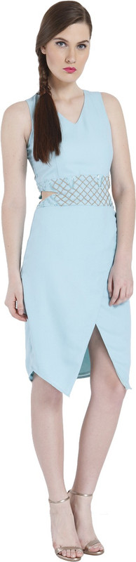 Vero Moda Women Wrap Light Blue Dress