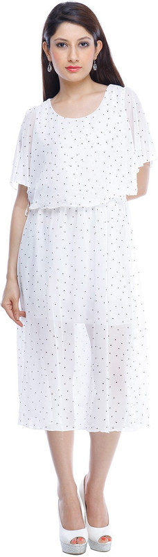 3NH Women A-line White Dress