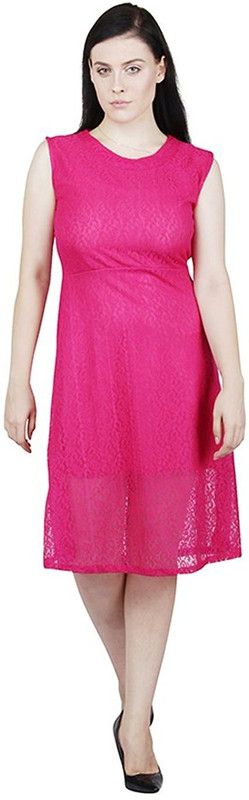 shyammc Women Fit and Flare Pink Dress