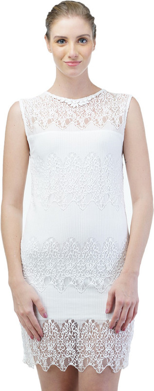 Blue Isle Women Shift White Dress