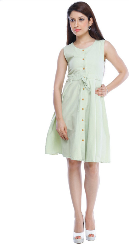 3NH Women Shift Light Green Dress