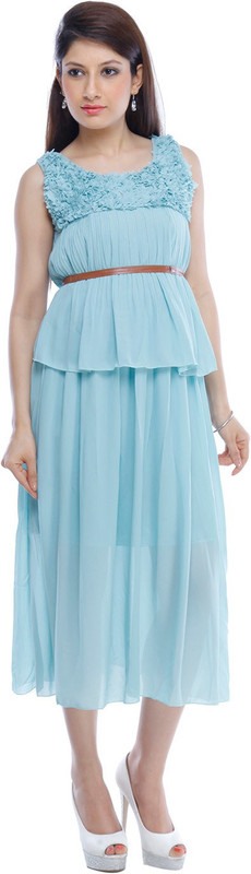 Ram Fashion Women Layered Green Dress