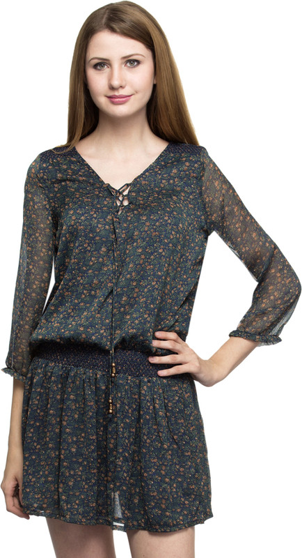 One Femme Women Peplum Multicolor Dress