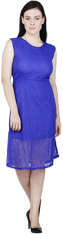 shyammc Women Fit and Flare Blue Dress
