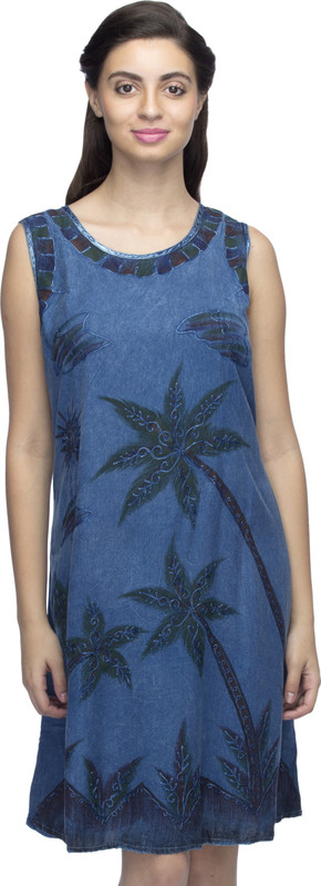 One Femme Women A-line Blue Dress