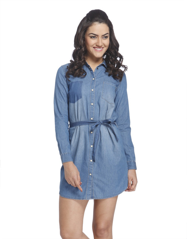 Only Women's Shirt Blue Dress