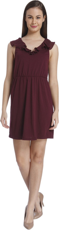 Vero Moda Women Gathered Purple Dress