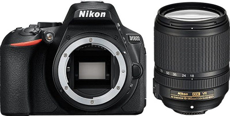 Nikon D5600 DSLR Camera Body with Single Lens: AF-S DX Nikkor 18 - 140 MM F/3.5-5.6G ED VR (16 GB SD Card)(Black)