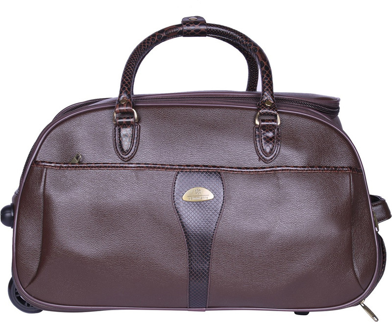 sammerry Sammerry Brown P.U. Leather Cabin Duffel Bag-Small Duffel Strolley Bag(Brown)