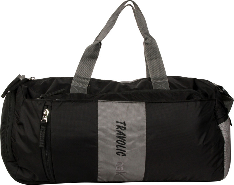 Travolic 8 inch/21 cm (Expandable) OAK Gym Bag(Black)