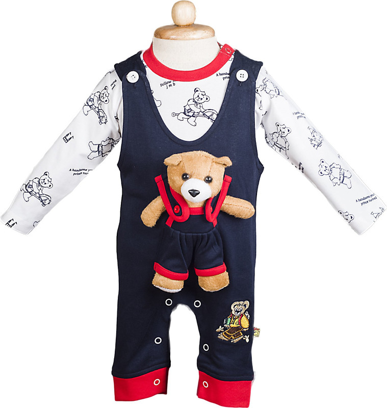 WOW! Romper For Boys Embellished Cotton Blend(Dark Blue)