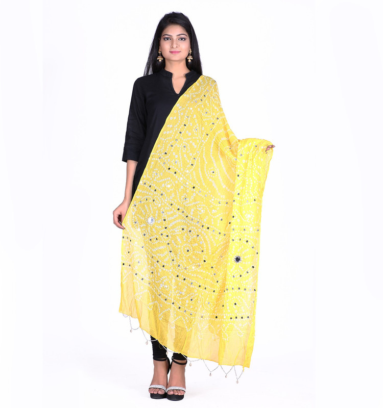 JABAMA Cotton Blend Embellished Women Dupatta
