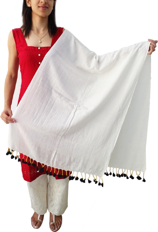 Toygully Cotton Blend Solid Women Dupatta