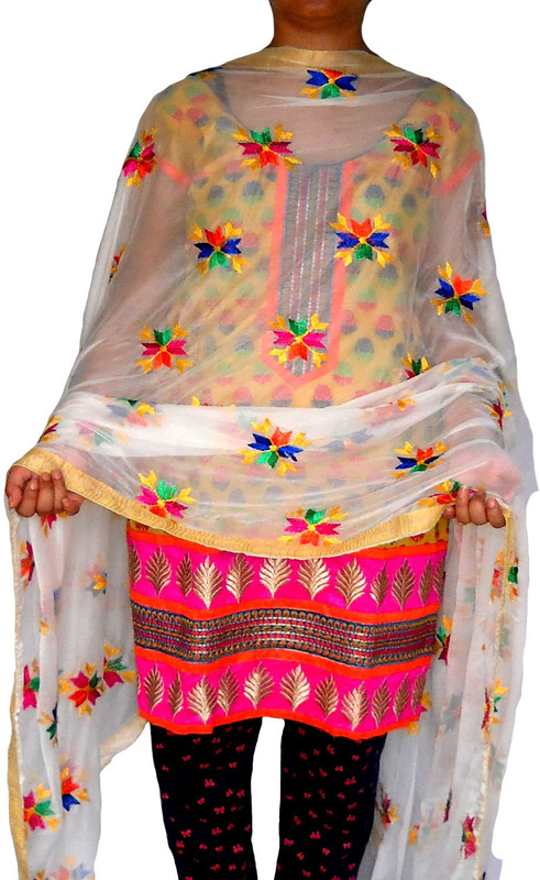 RED BIRD FASHION Chiffon Embroidered Women Dupatta