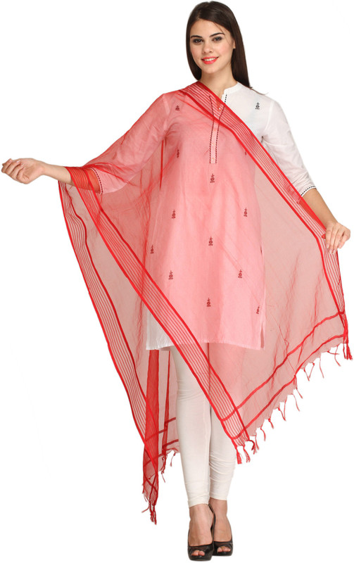 Aksara Cotton Blend Solid Women Dupatta