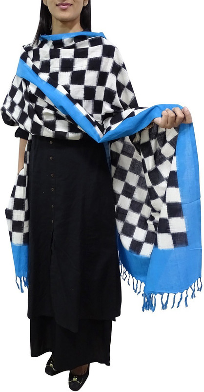 Toygully Cotton Blend, Art Silk Checkered Women Dupatta