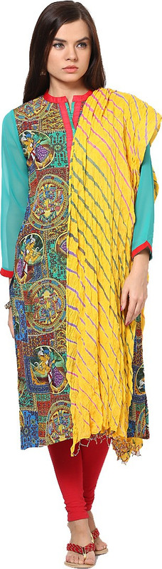 Soundarya Synthetic Chiffon Striped Women Dupatta