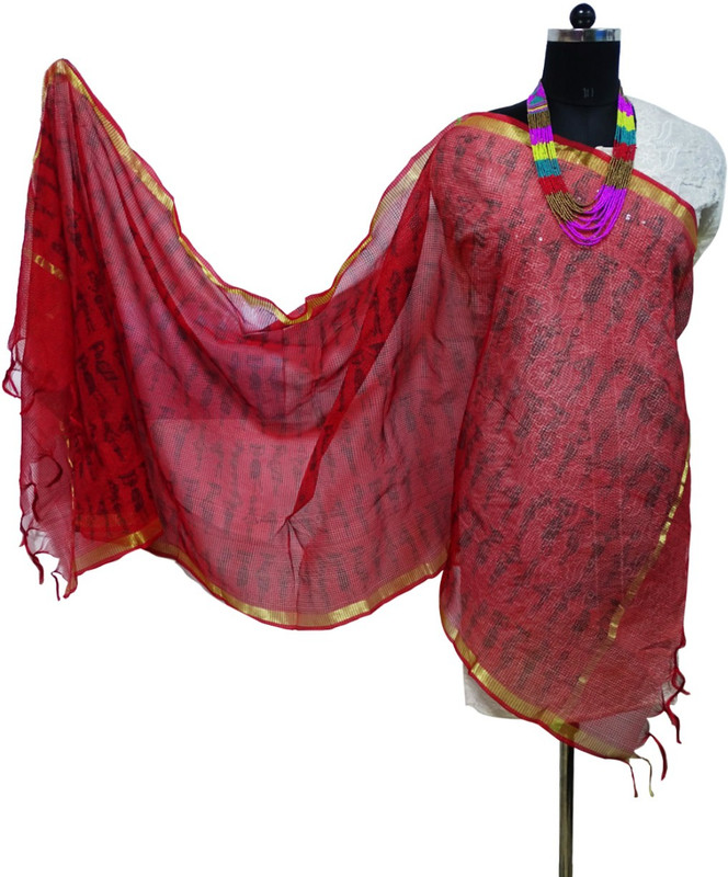 Toygully Art Silk, Silk Cotton Blend, Poly Chanderi Geometric Print, Graphic Print Women Dupatta