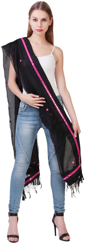 Orchids Sutraa Cotton Blend Embroidered Women Dupatta
