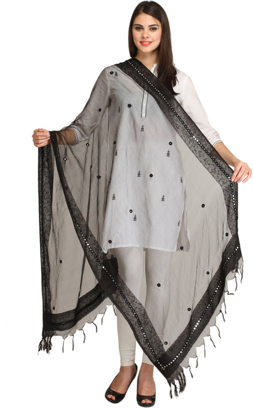 Aksara Cotton Blend Embellished Women Dupatta