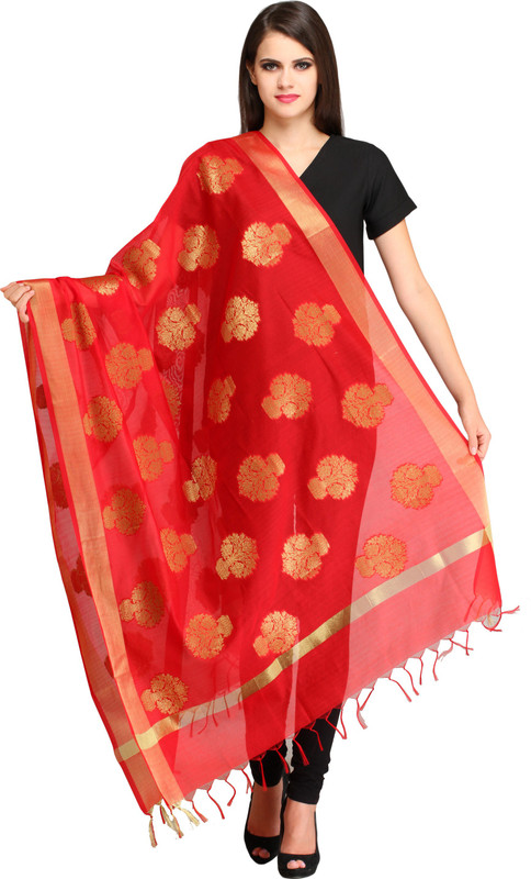 Aksara Poly Chanderi Woven Women Dupatta
