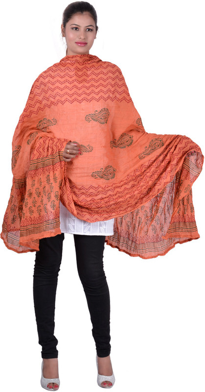 Soundarya Cotton Blend Printed, Striped Women Dupatta