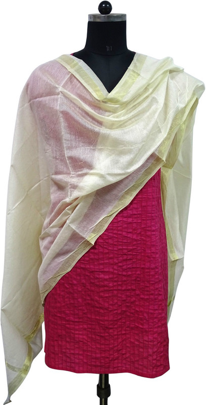 Toygully Silk Cotton Blend, Poly Chanderi Self Design Women Dupatta